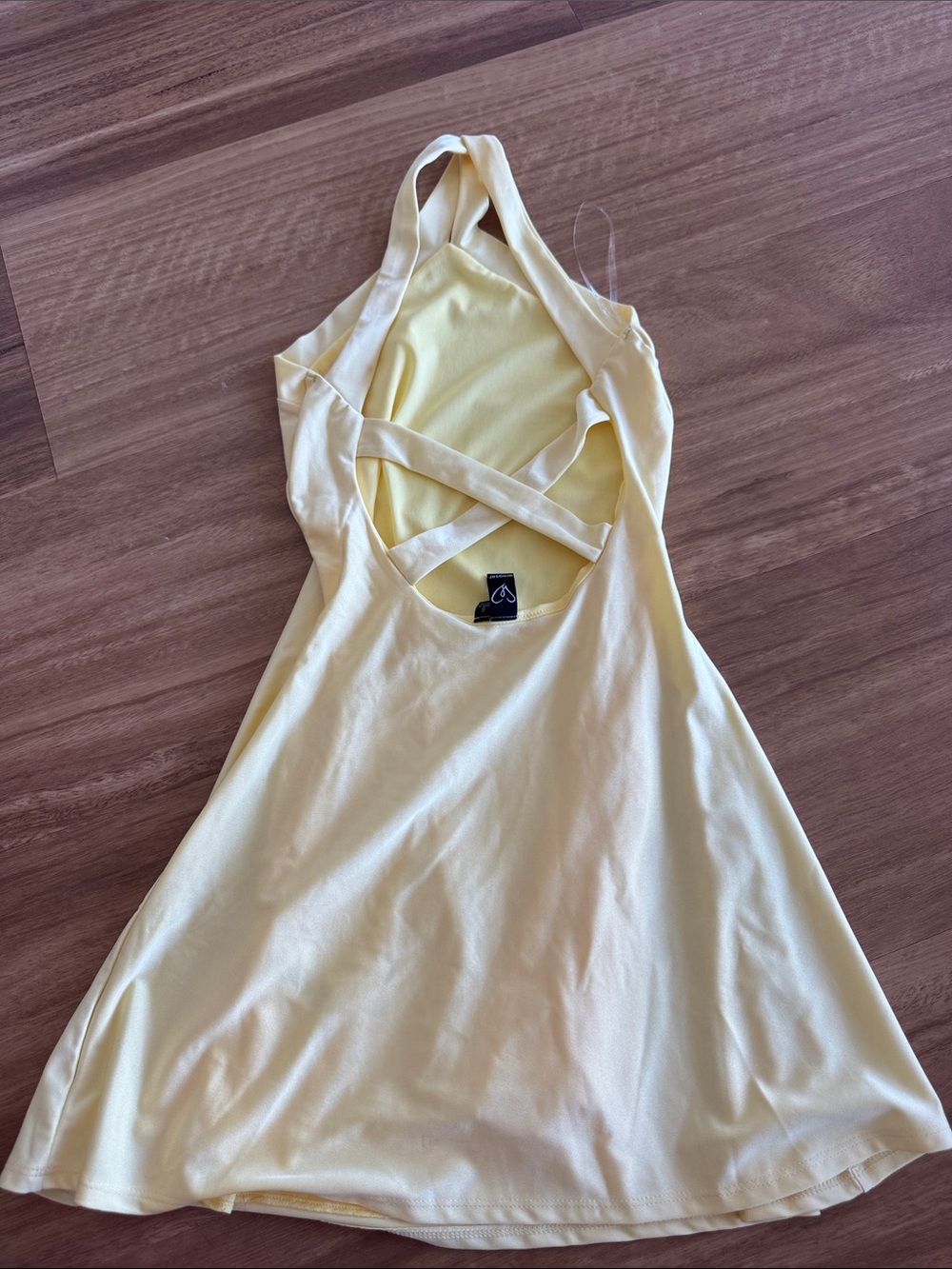 Women’s Pale Yellow Backless Crisscross Summer Dress